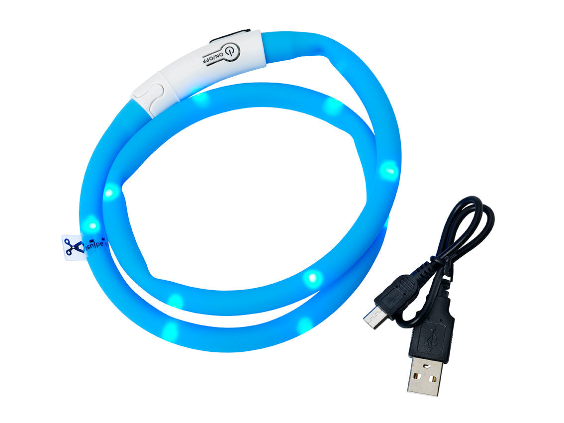 Dogman Blinkhalsband Led Blå 65cm