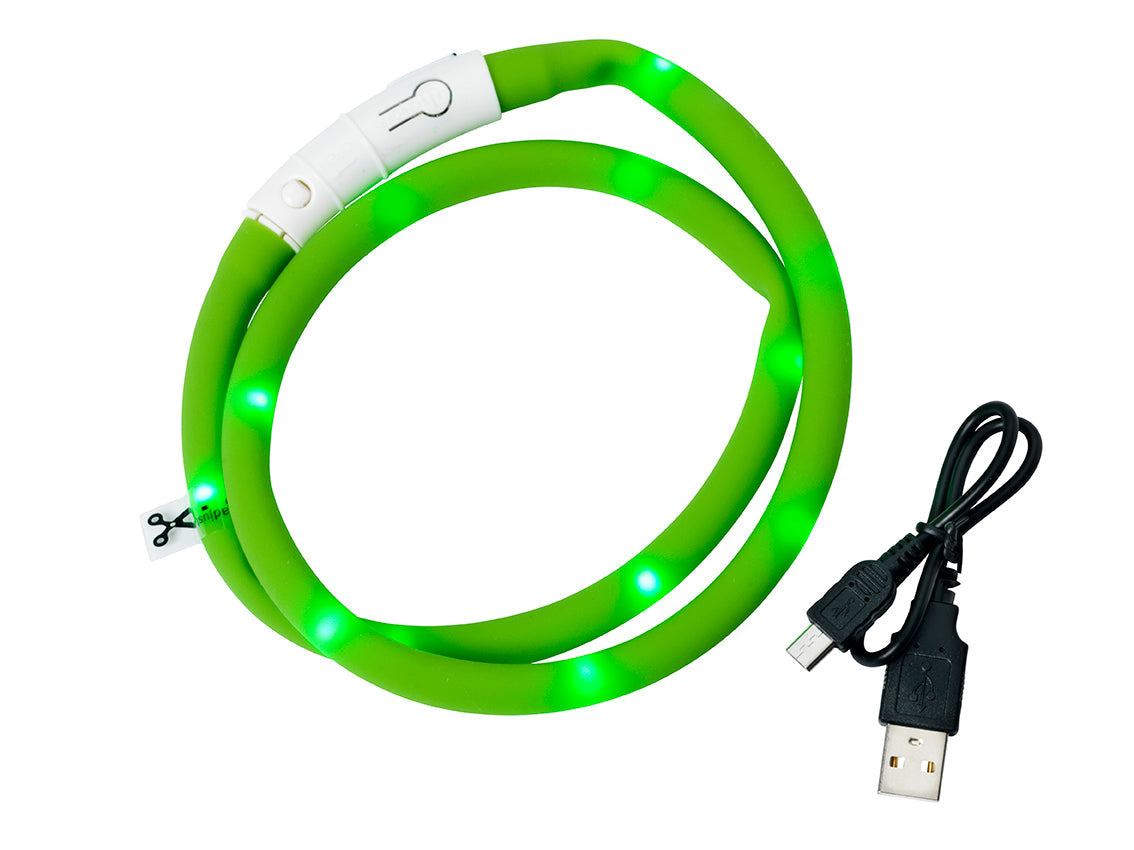 Dogman Blinkhalsband Led Grön 65cm