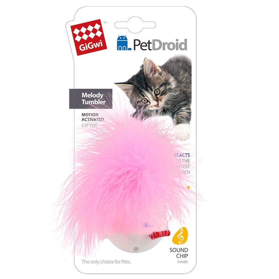 GiGwi Kattleksak Wobble Feather Petdroid Vit 14cm