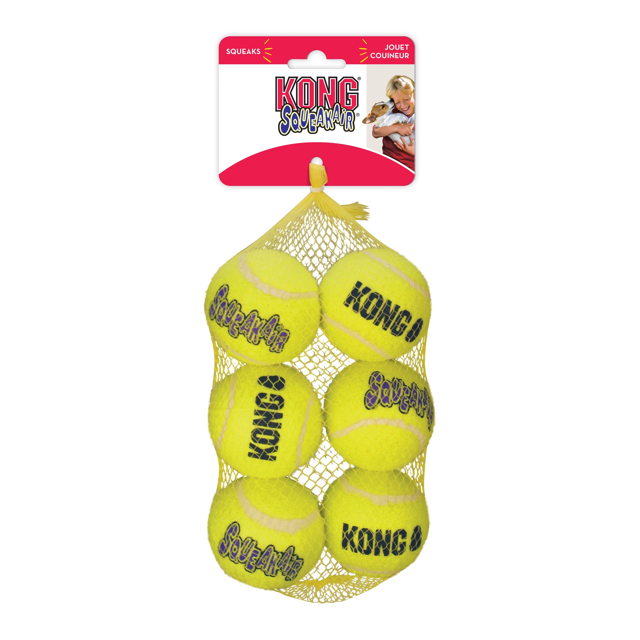 Kong Leksak Squeakair Balls 6p Gul M