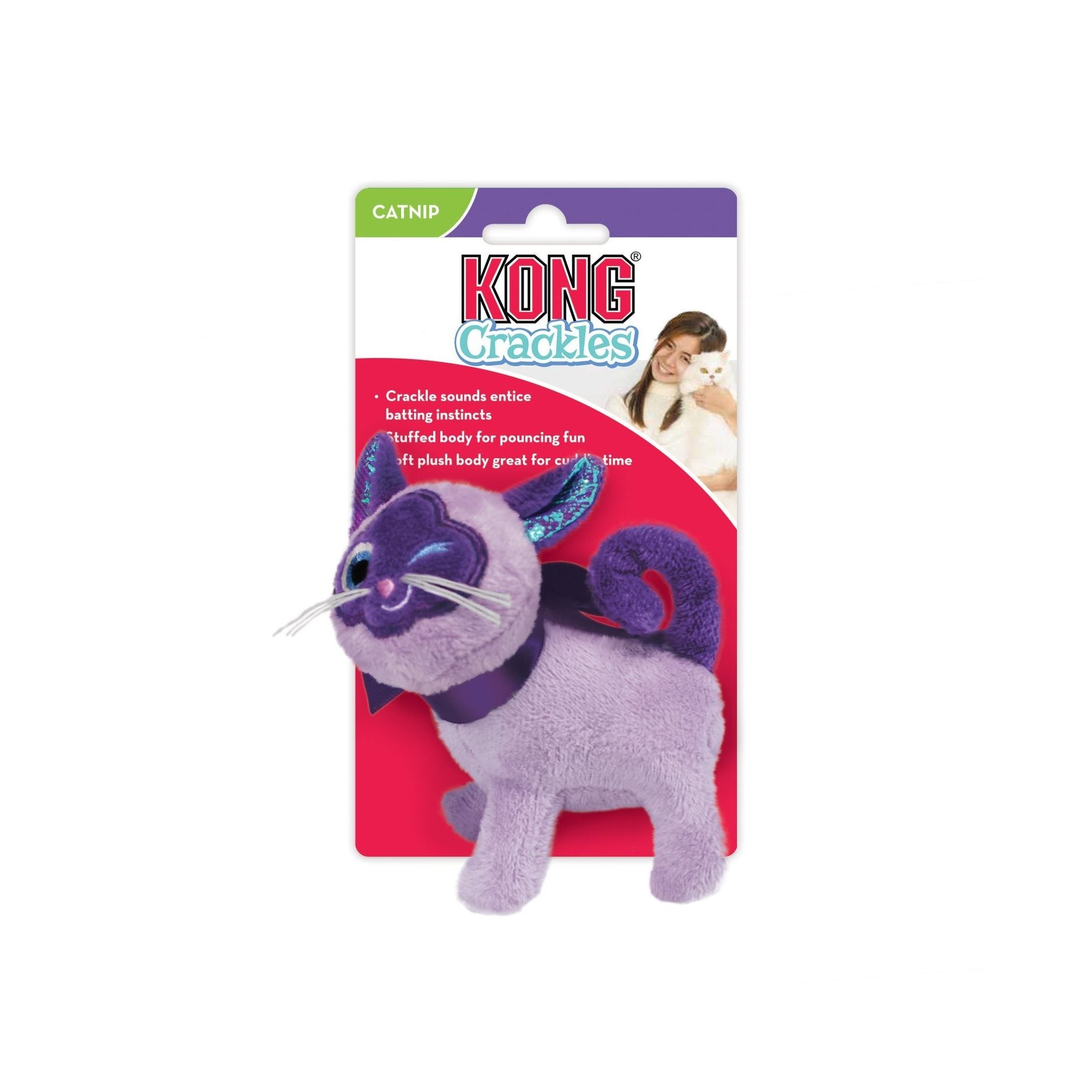 Kong Kattleksak Crackles Winkz Cat Lila 11cm