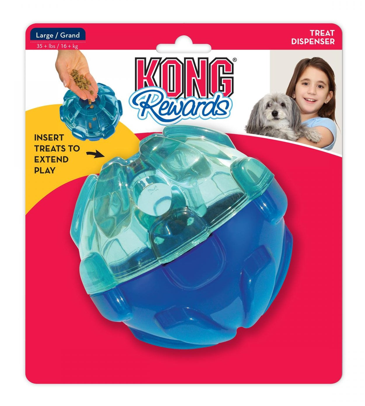 Kong Aktiveringsleksak Reward Ball Blå L