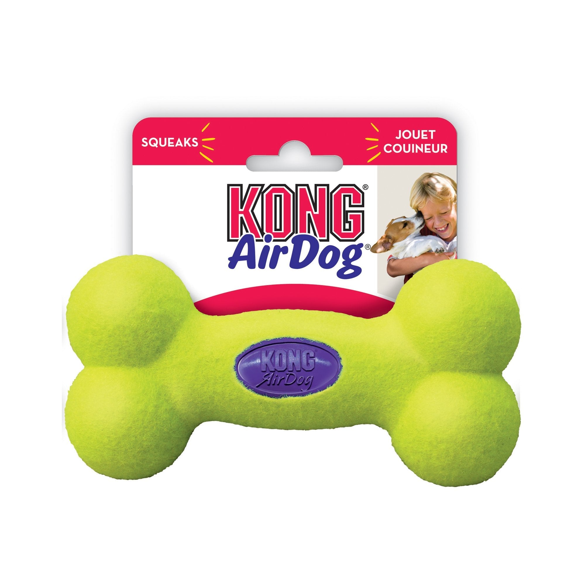 Kong Leksak Airdog Squeaker Bone Gul M