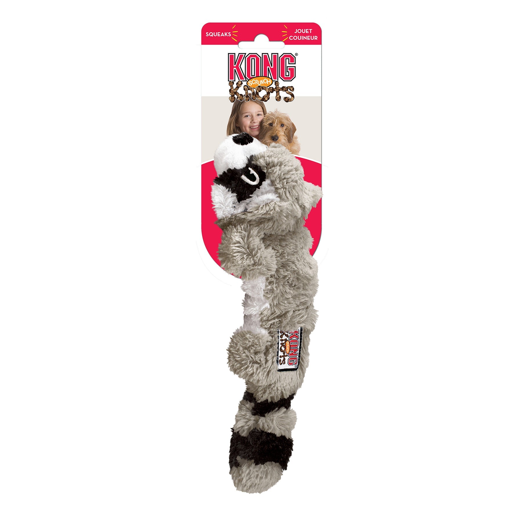Kong Leksak Scrunch Knots Raccoon Grå S/m