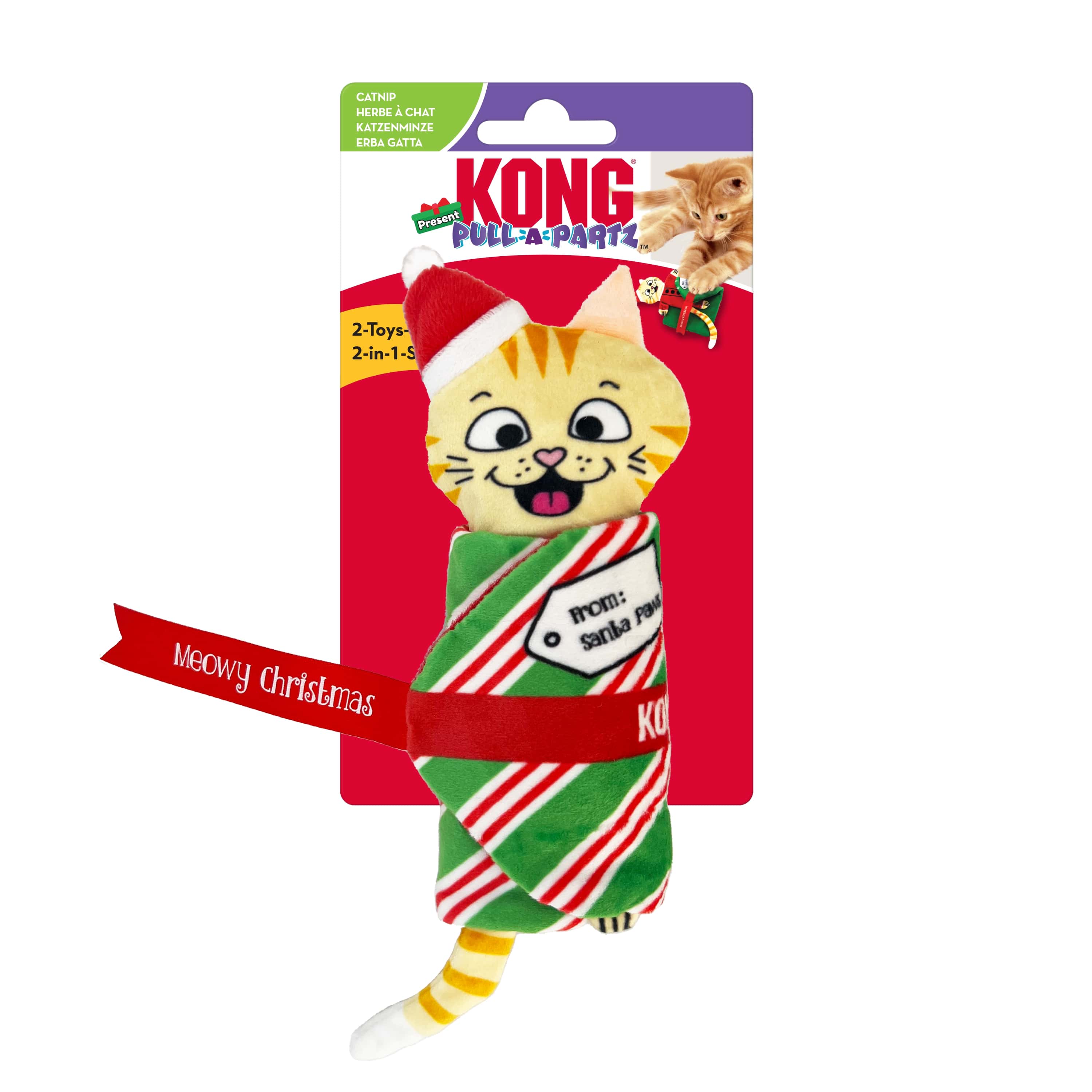Kong Kattleksak Holiday Pull-a-partz Flerfärgad