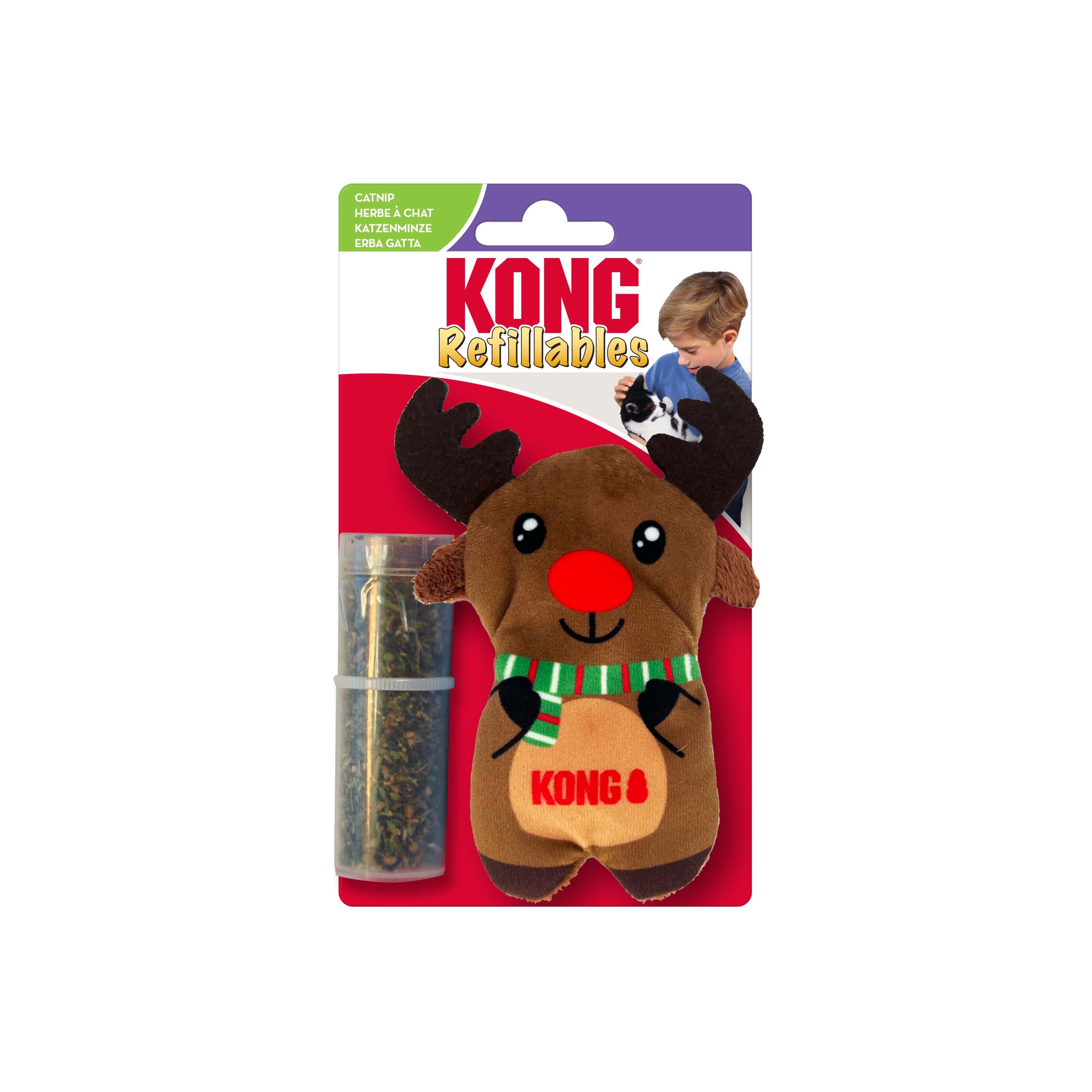 Kong Kattleksak Holiday Refillables Reindeer Brun