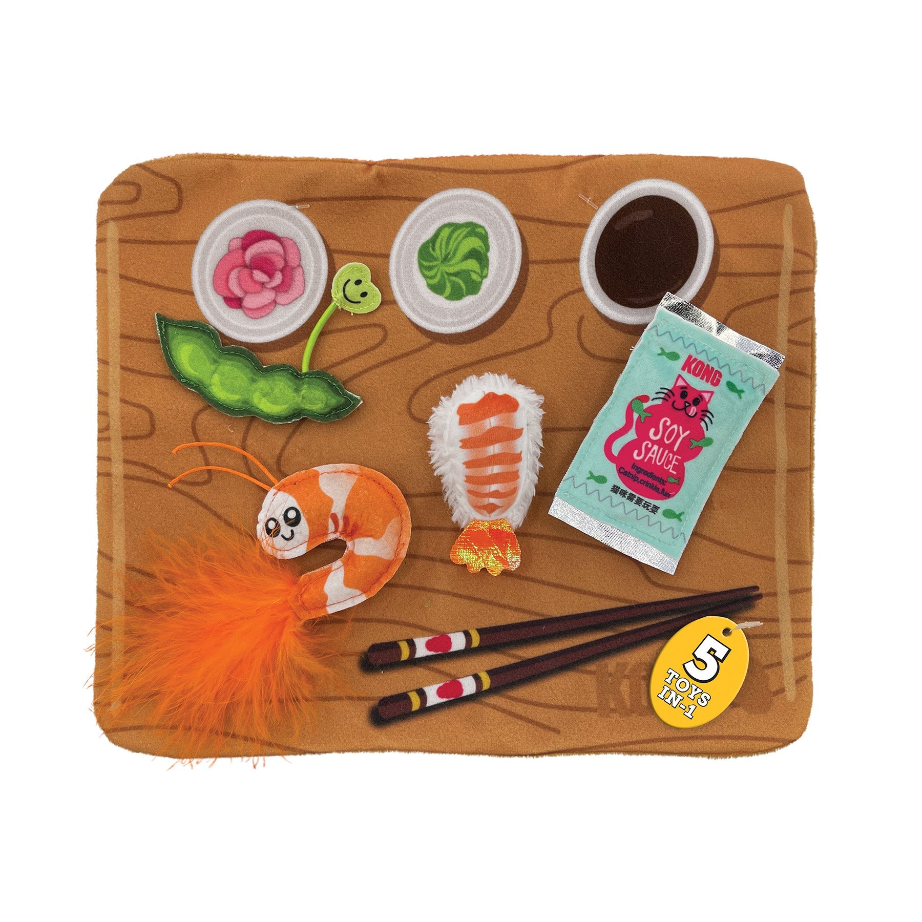 Kong Kattleksak Pull-a-partz Sushi Flerfärgad