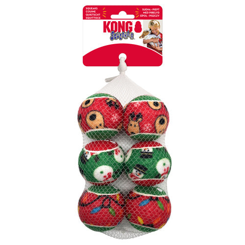 Kong Holiday Squeakair® Balls 6-pk M