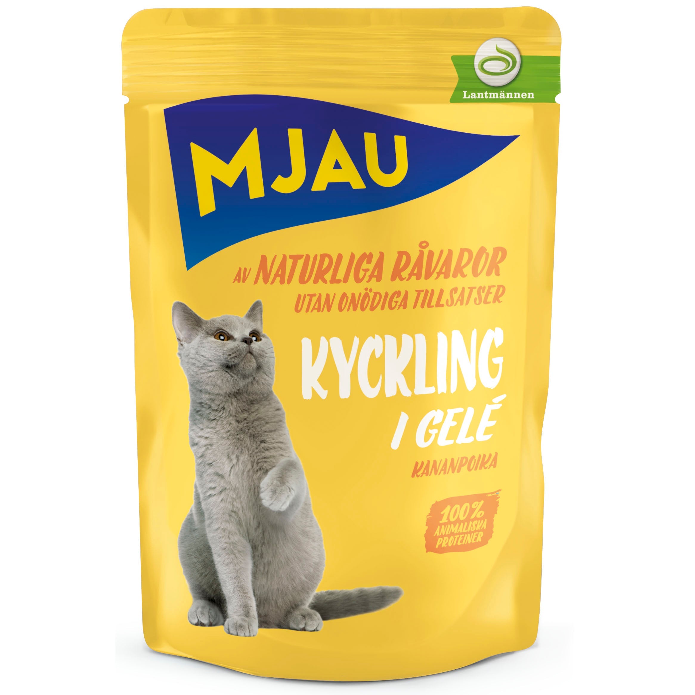 Mjau Bitar I Gelé Med Kyckling 85g Kattmat