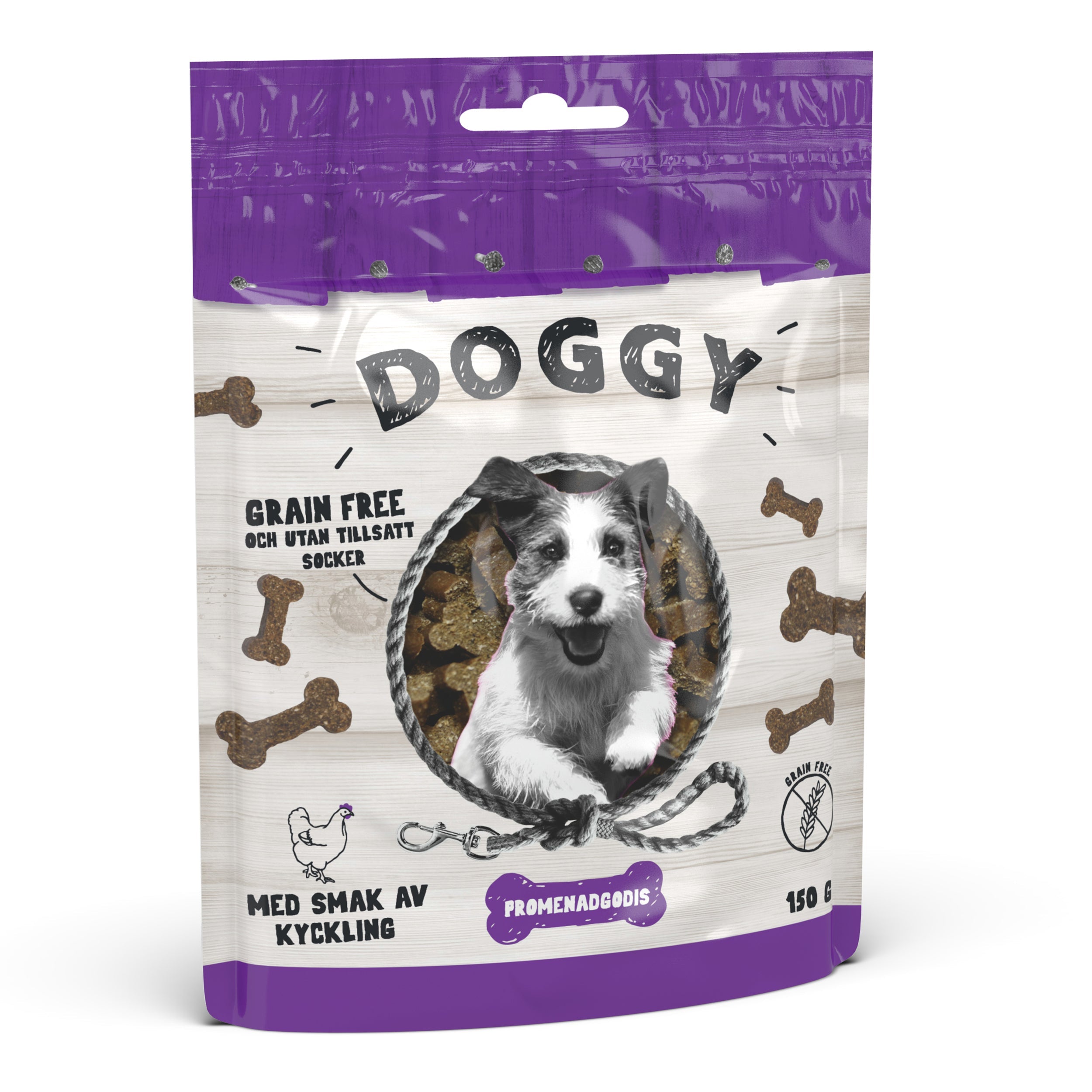 Doggy Hundgodis Grain Free Med Kyckling 150g