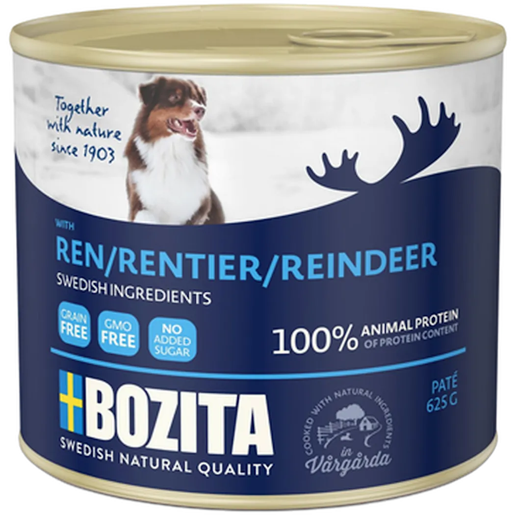 Bozita Paté Våtfoder För Hund Med Ren 625g