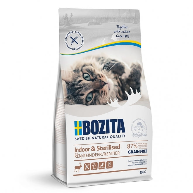 Bozita Indoor & Sterilised Reindeer Grain Free Kattmat 400g