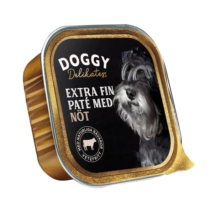 Doggy Delikatess Paté Våtfoder För Hund Med Nöt 150g