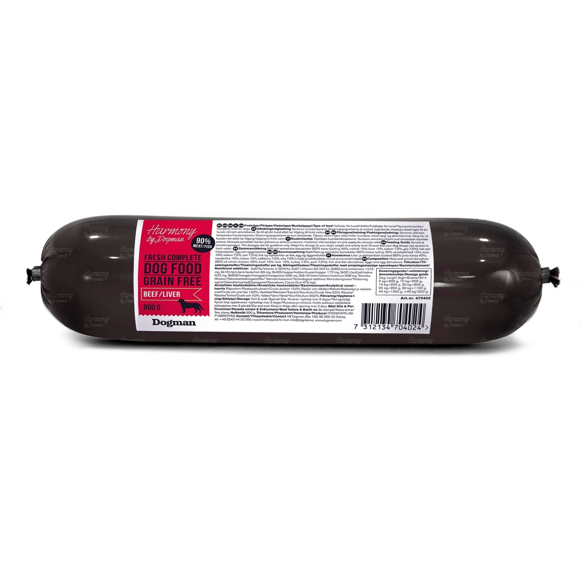 Harmony Grain Free Våtfoder För Hund Med Nöt & Lever 800g