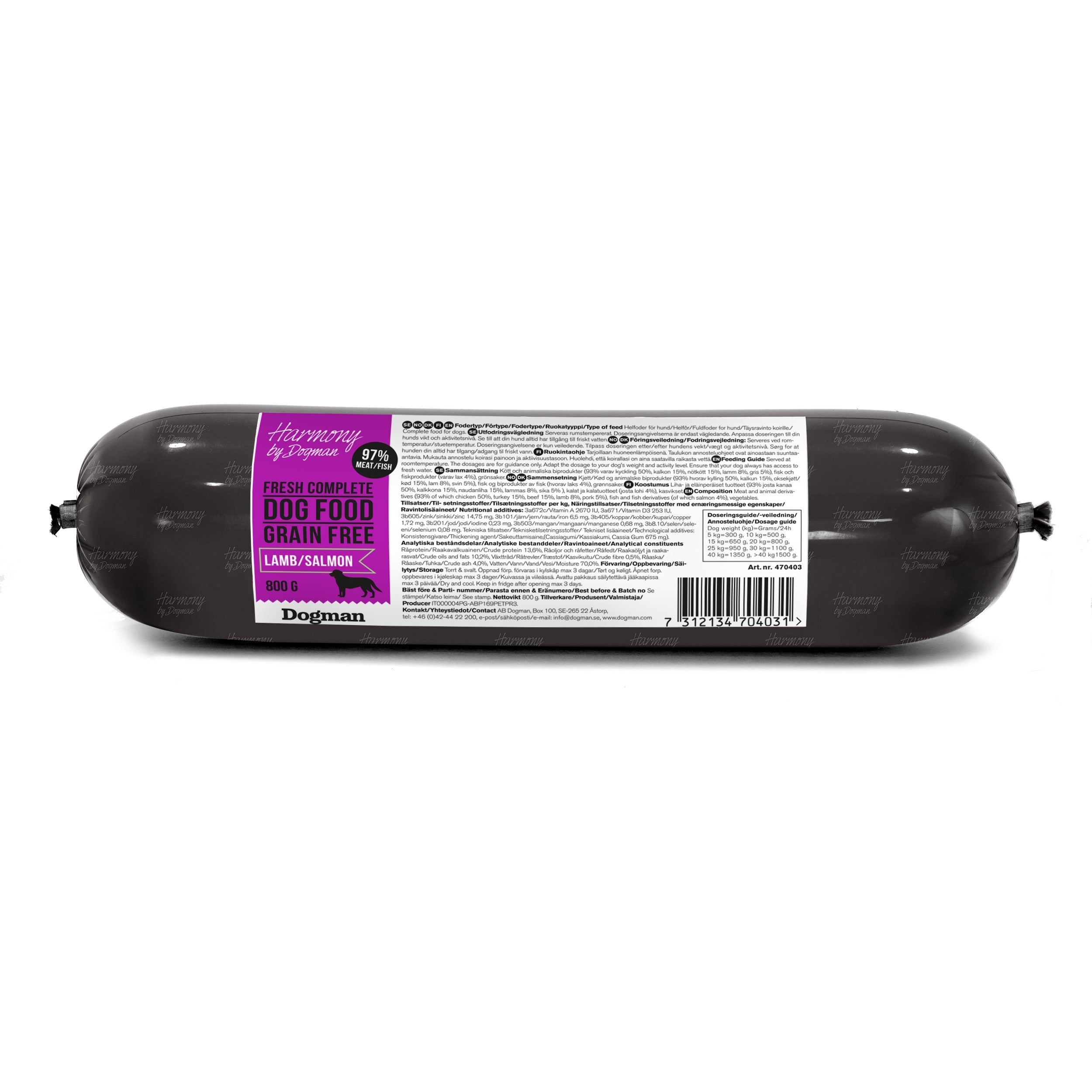 Harmony Grain Free Våtfoder För Hund Med Lamm & Lax 800g
