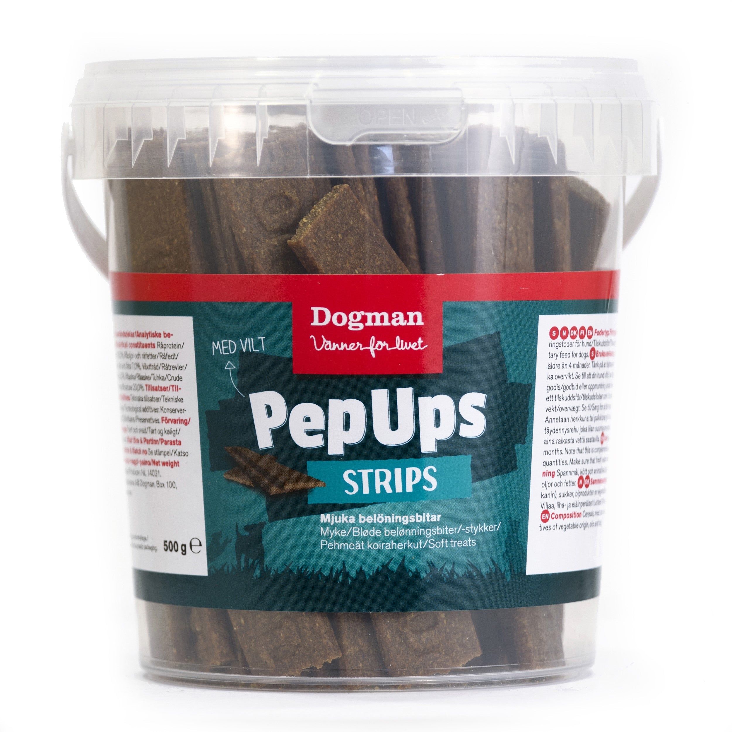 Dogman Pepups Strips Vilt Hundgodis 500g