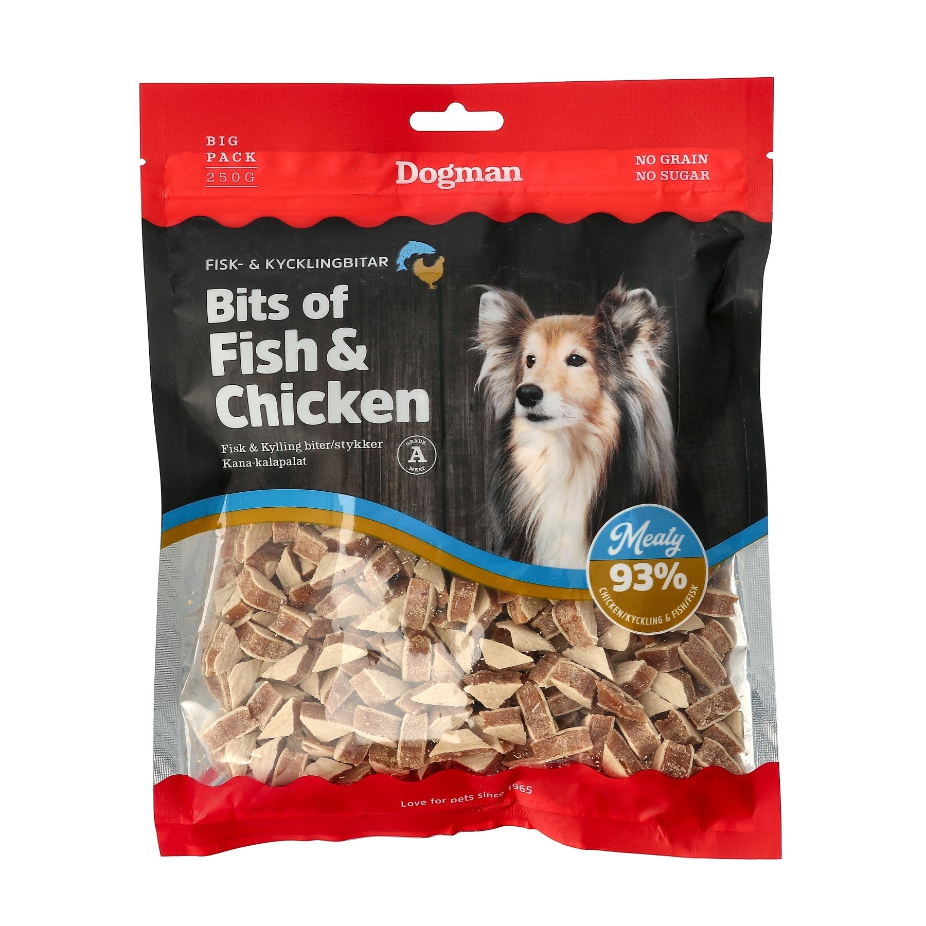 Dogman Bits Of Fish & Chicken Hundgodis 250g