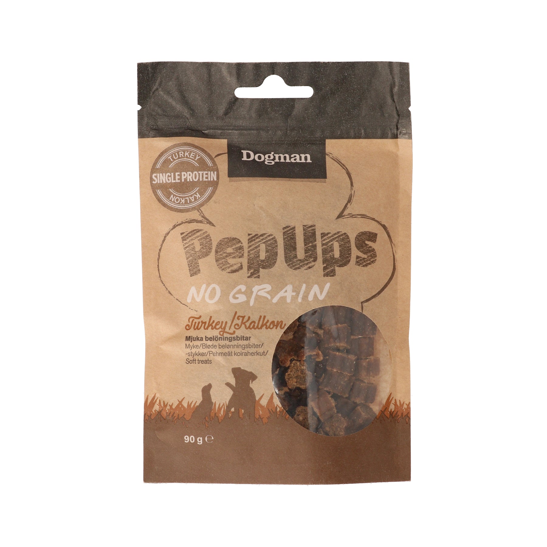 Dogman Pep Ups No Grain Kalkon Hundgodis 90g
