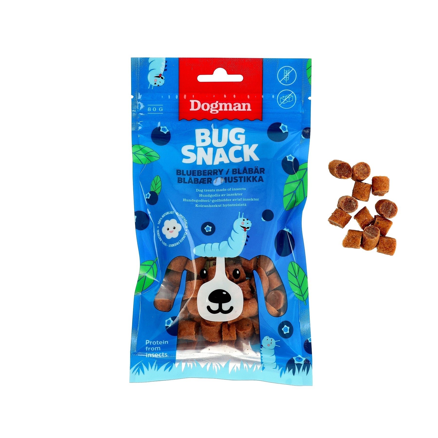 Dogman Bug Snack Blueberry 80g