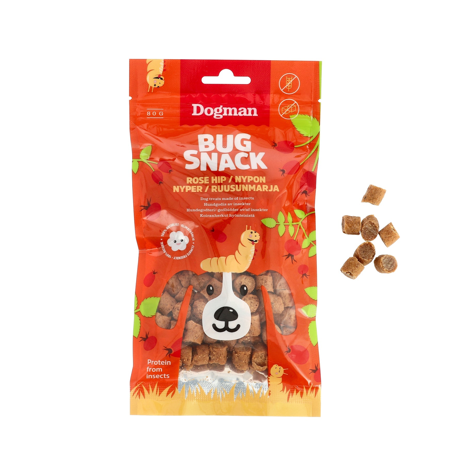 Dogman Bug Snack Rose Hip 80g
