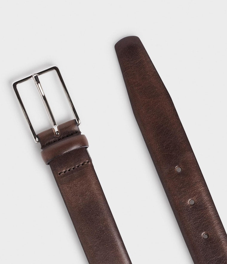 Saddler Flen Läderbälte - Mörkbrun - Travels And Bags