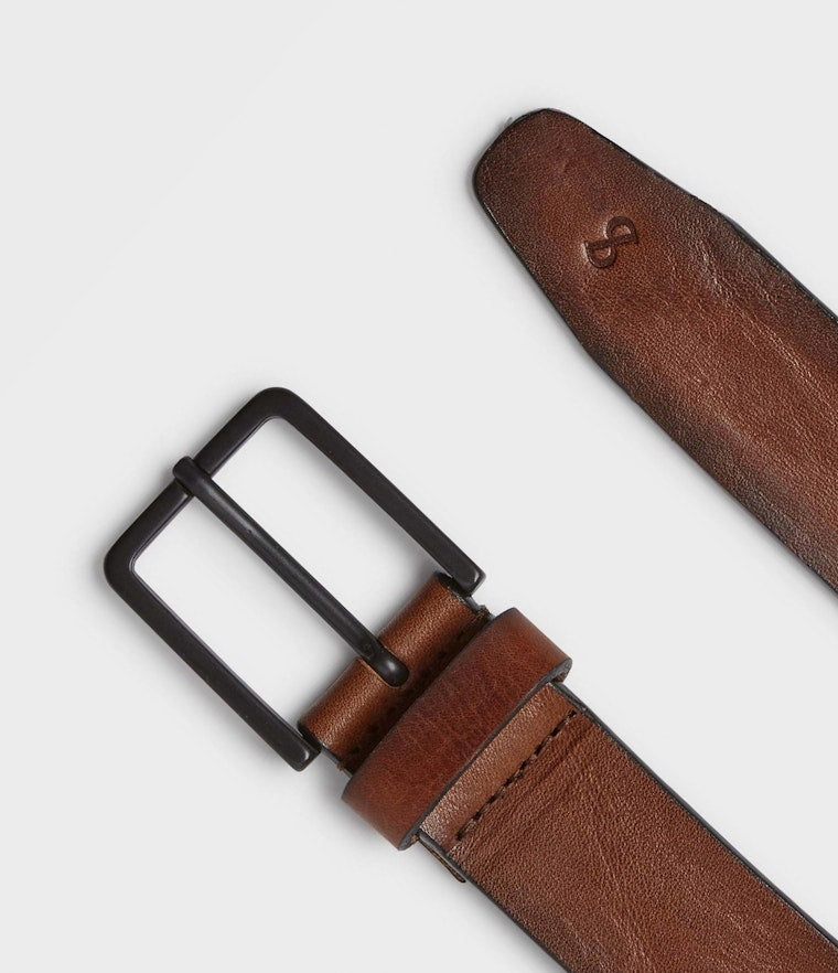 Saddler Montevideo Läderbälte - Brun - Travels And Bags