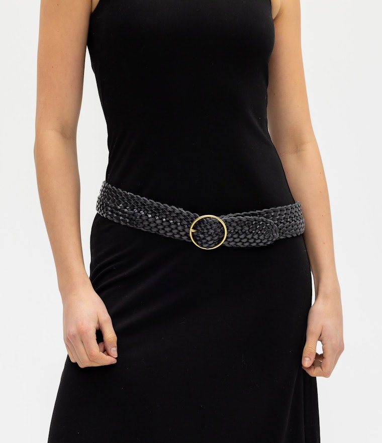 Saddler Arica Flätat Läderbälte - Svart - Travels And Bags