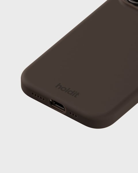 Holdit Telefonskal Silicone iPhone 14 Pro - Mörkbrun - Travels And Bags