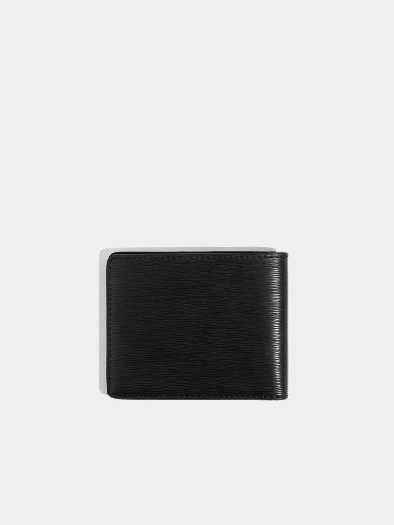 Classic Bifold Black Leather Schwarzes Leder