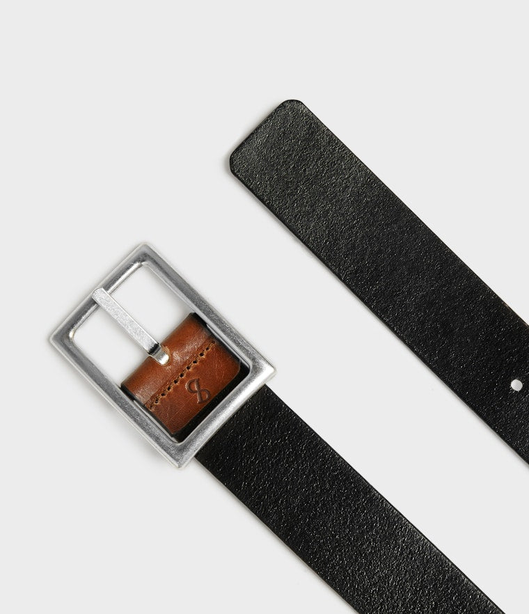 Saddler Fransisco Vändbart Läderbälte - Svart/brun - Travels And Bags