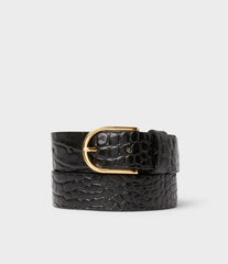 Saddler Safira Läderbälte - Svart Croco