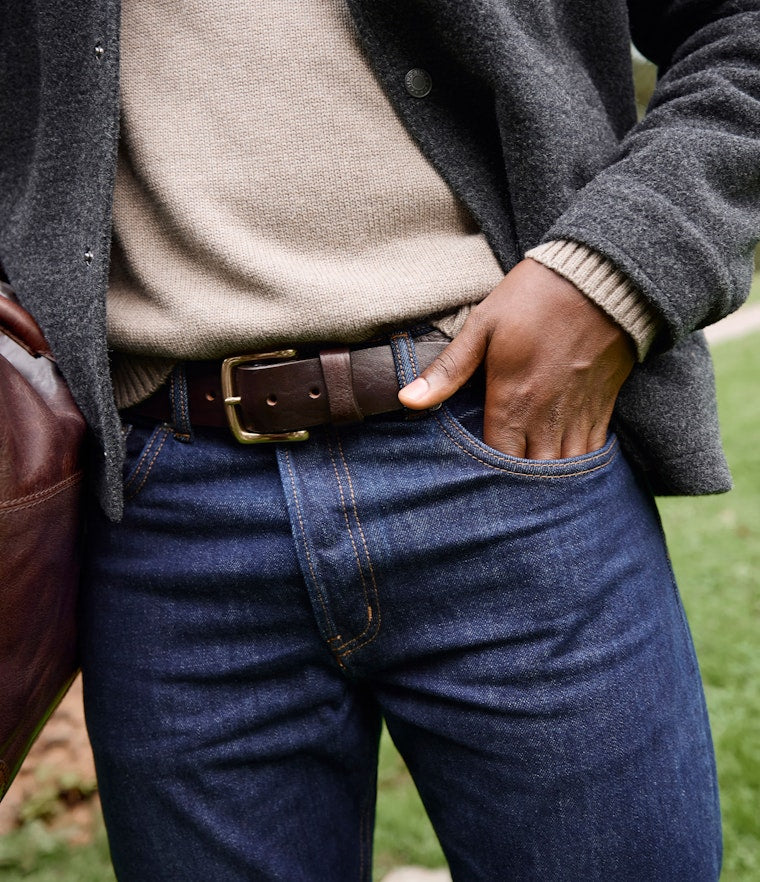Saddler Anten Läderbälte - Mörkbrun - Travels And Bags
