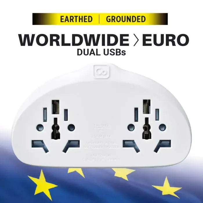 Go Travel Världsadapter till EU Duo + USB - Travels And Bags
