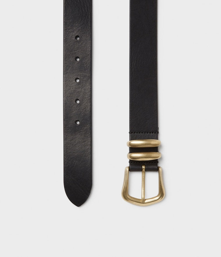 Saddler Serena Läderbälte - Svart/guld - Travels And Bags