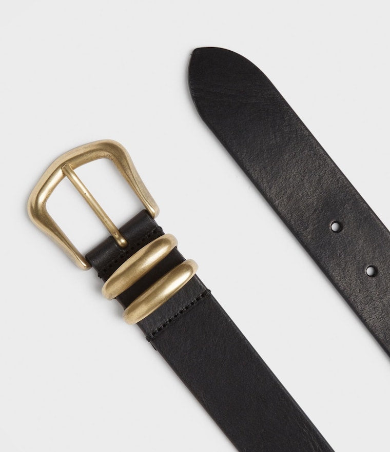 Saddler Serena Läderbälte - Svart/guld - Travels And Bags
