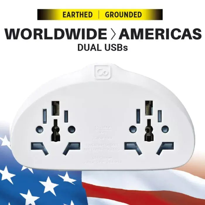Go Travel Världsadapter till USA Duo + USB - Travels And Bags