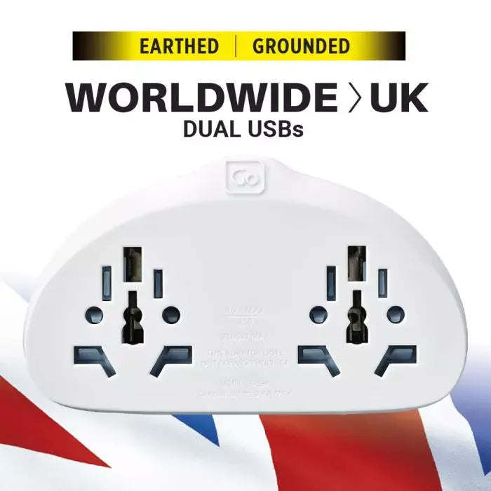 Go Travel Världsadapter till UK Duo + USB - Travels And Bags
