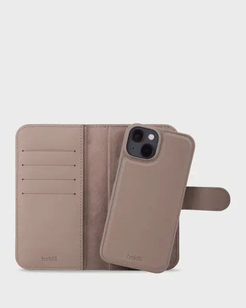 Holdit Wallet Case Magnet iPhone 15 - Ljusbrun - Travels And Bags