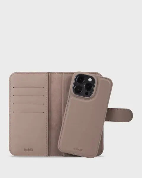 Holdit Wallet Case Magnet iPhone 15 Pro - Ljusbrun - Travels And Bags
