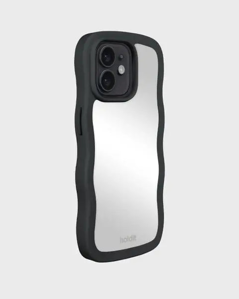 Holdit Telefonskal Wavy iPhone 12/12 Pro - Svart/Spegel - Travels And Bags