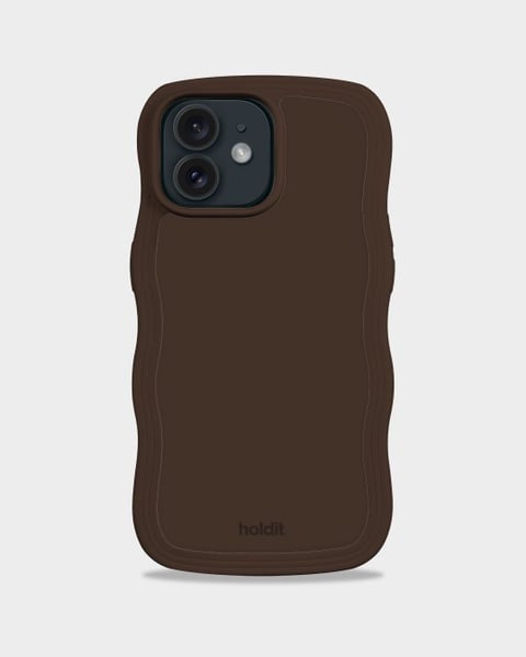 Holdit Telefonskal Wavy iPhone 12/12 Pro - Mörkbrun - Travels And Bags