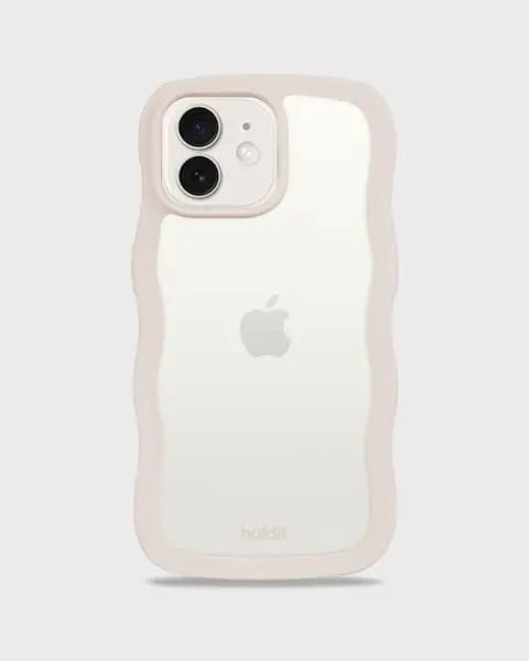 Holdit Telefonskal Wavy iPhone 12/12 Pro - Beige/Transparent - Travels And Bags