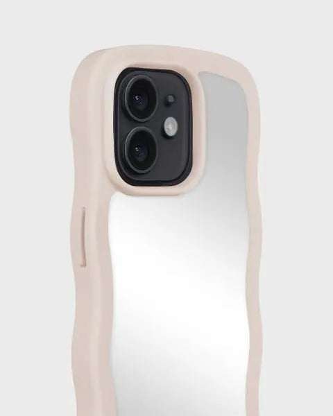 Holdit Telefonskal Wavy iPhone 12/12 Pro - Beige/Spegel - Travels And Bags