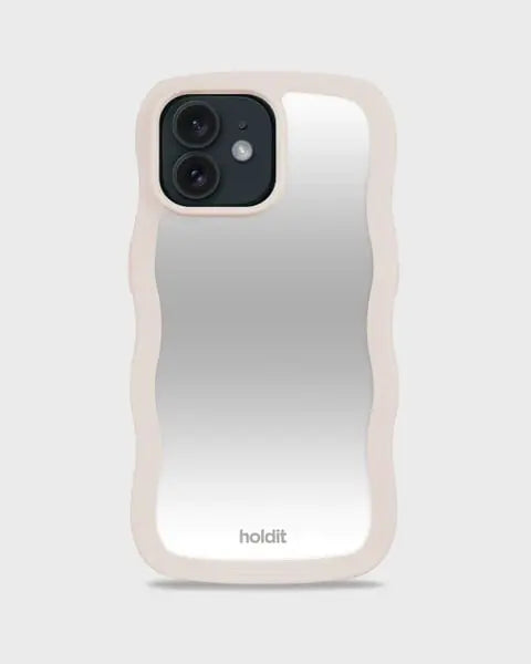 Holdit Telefonskal Wavy iPhone 12/12 Pro - Beige/Spegel - Travels And Bags