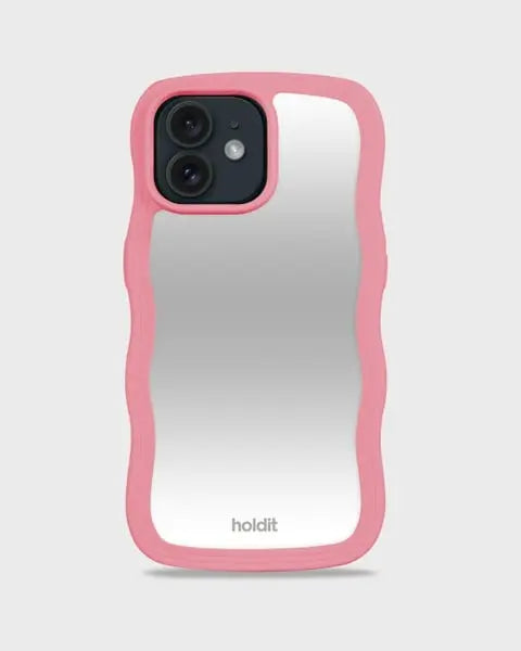 Holdit Telefonskal Wavy iPhone 12/12 Pro - Rosa/Spegel - Travels And Bags
