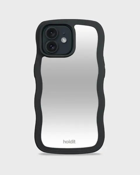 Holdit Telefonskal Wavy iPhone 12/12 Pro - Svart/Spegel - Travels And Bags