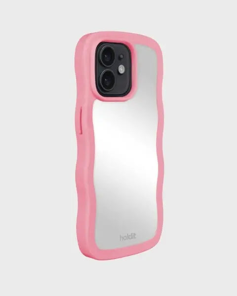 Holdit Telefonskal Wavy iPhone 12/12 Pro - Rosa/Spegel - Travels And Bags