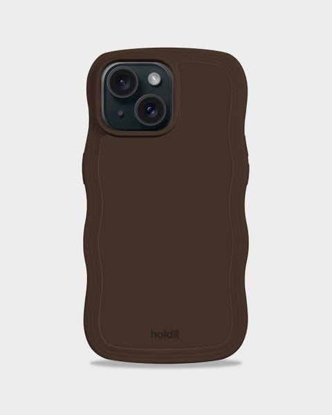 Holdit Telefonskal Wavy iPhone 15/14/13 - Mörkbrun - Travels And Bags
