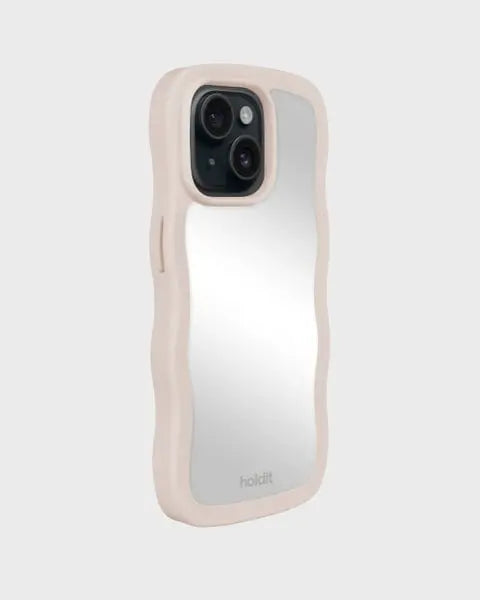 Holdit Telefonskal Wavy iPhone 15/14/13 - Beige/Spegel - Travels And Bags