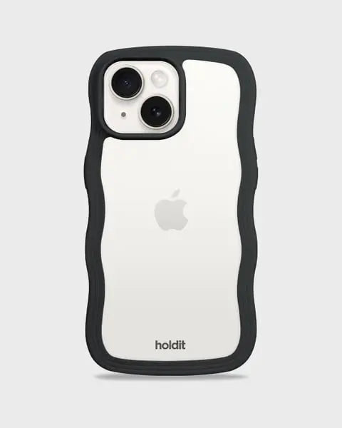 Holdit Telefonskal Wavy iPhone 15/14/13 - Svart/Transaprent - Travels And Bags